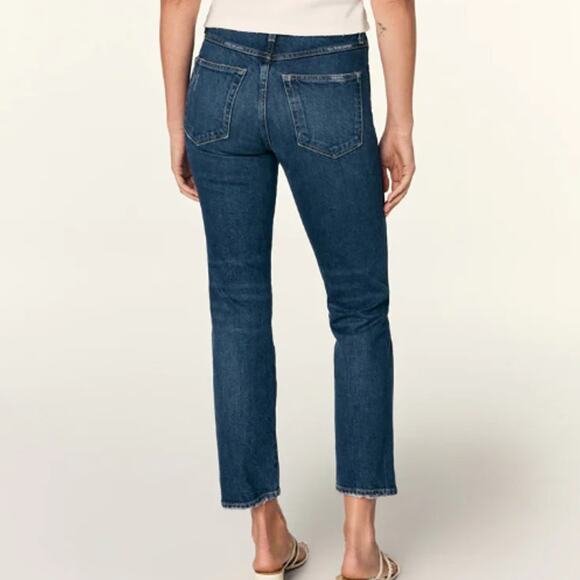 AMO Denim Chloe Crop High Rise Jean Affection Blue Straight Fit Women's 27 - Picture 8 of 12